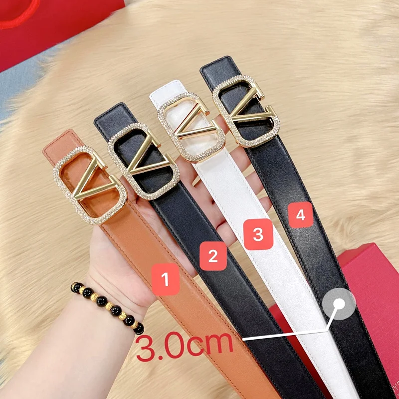 

New head leather women's belt fashion belt luxury brand women garavani vlogo leisure trend width of 3cm