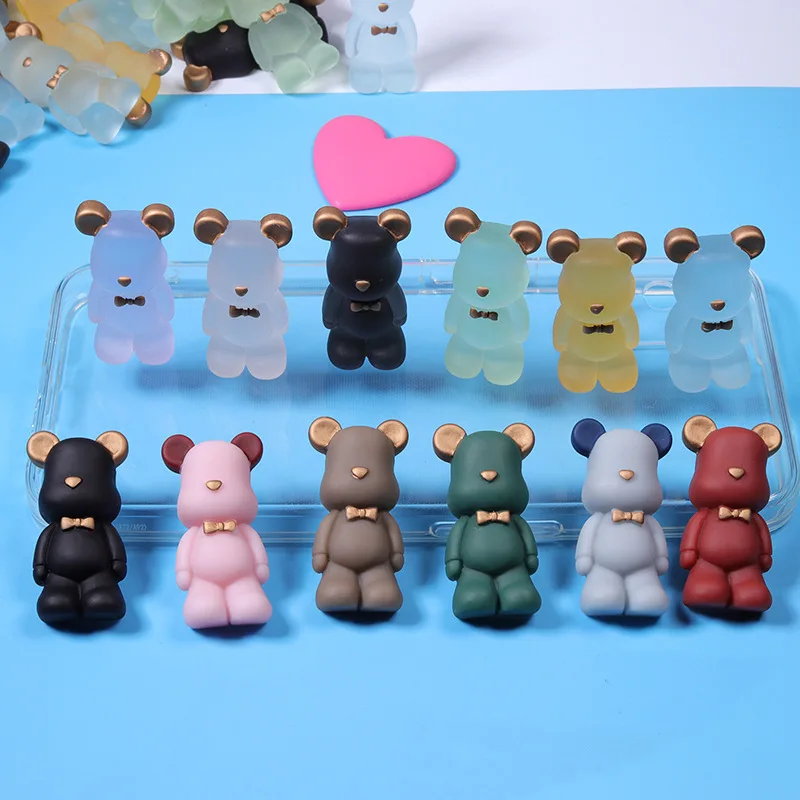 

10Pcs Fashion Charm Bowknot Mini Bear Patch Cabochon Flat Back Resin Mix Accessori Woman DIY Scrapbooks Doll Toy Ornament Crafts