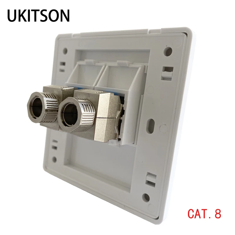 Сетевая панель CAT8 RJ45 2 порта 40 Гбит/с суперскоростная для подключения к Интернету|