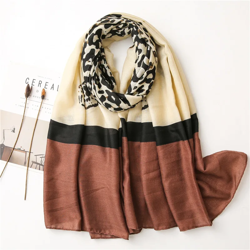 

Шарф женский из вискозы, с леопардовым принтом, 180 х90 см