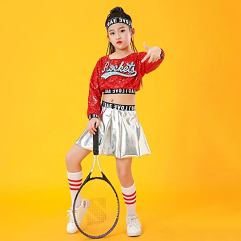 Костюм для джазовых танцев девочек костюм с открытым пупком танцевальные