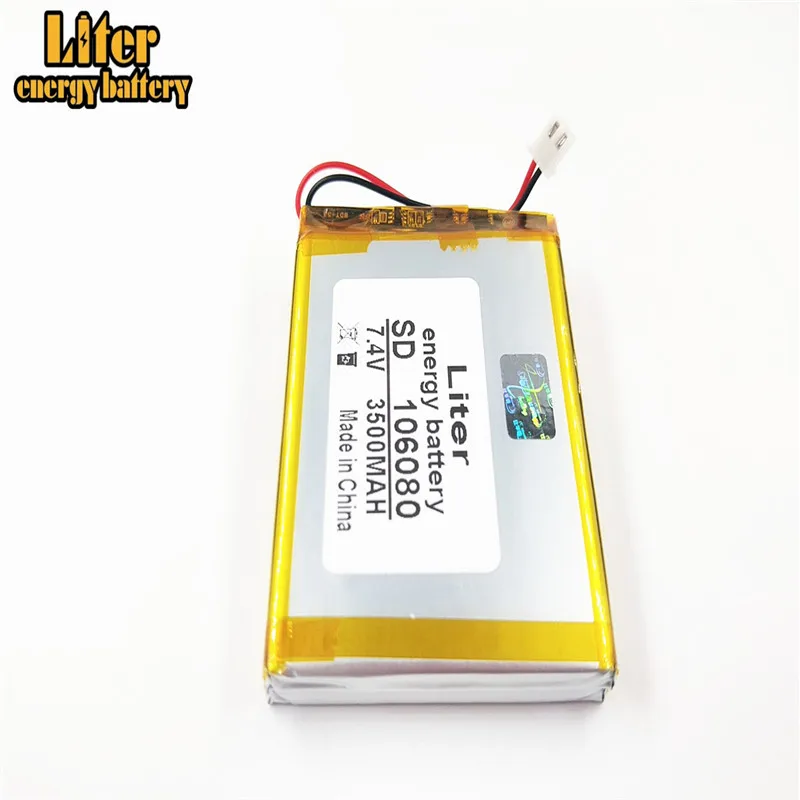 

7.4V 3500mAh 106080 XH2.5/2P Polymer Li-ion battery for DVD player Satellite Finder Meter WS6902 WS6912 WS6909 WS6918 WS6922