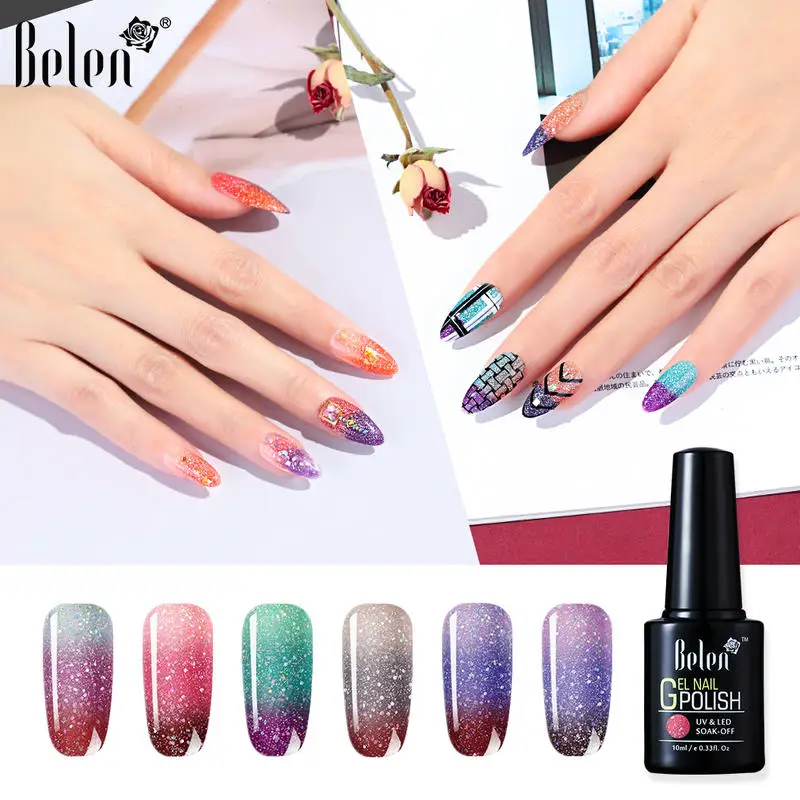 Belen 10 мл лазерный температурный гель для изменения цвета лака ногтей