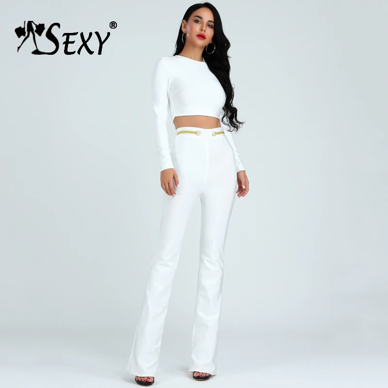 Женский бандажный костюм goсоблазнительный из двух предметов с o образным вырезом