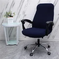 M L Elastic Plaid Spandex Office Computer Chair Cover Thick Polar Fleece Roating Desk Seat Chair Slipcover Removable 10 Colors