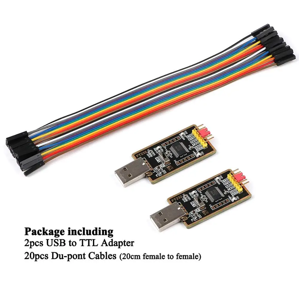 2шт USB к ttl Серийный адаптер конвертер Модуль FTDI FT232 UART FT232RL совместим с Windows 7 8 10 Wince