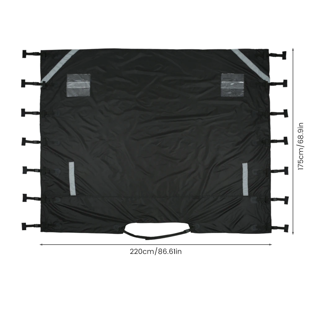 

Caravan Front Towing Cover Protector Covers 220cm x175cm Dustproof Universal Front Towing Cover Reflective Strip