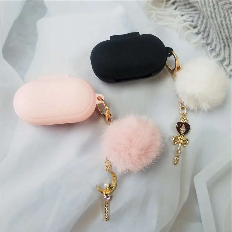 

Cute Silicone Cover for Samsung Galaxy Buds 2019/ Buds+ Plus Case Bluetooth Earphone Protect Accessories With Keyring Decor