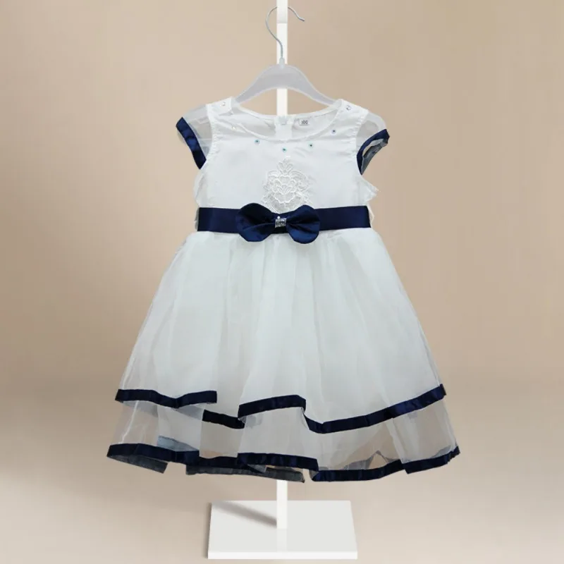 Pure white and blue edge girls college princess | Детская одежда и обувь