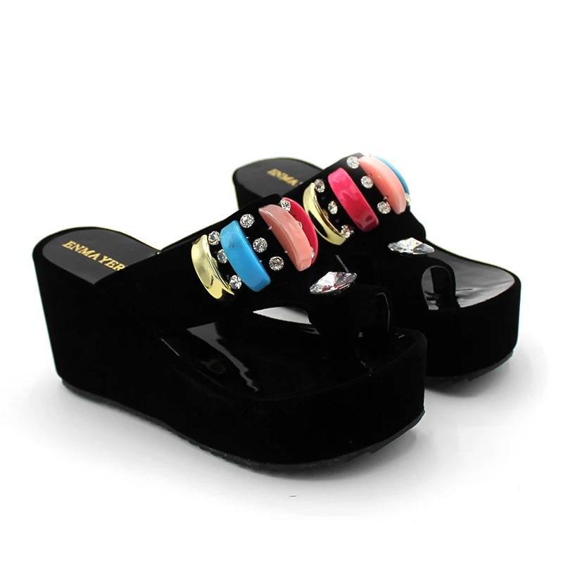 

ENMAYER Size 34-43 Fashion Sandals Cutout Wedge Heels Platform Open Toe Summer Shoes Flip Flops Chic Sandals Sexy Women Sandals