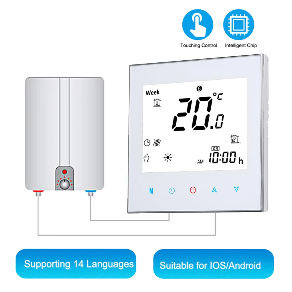 

1pc LCD Display Smart Thermostat Temperature Controller For Water/Electric Floor Heating Water/Gas Boiler Works Home Supplies