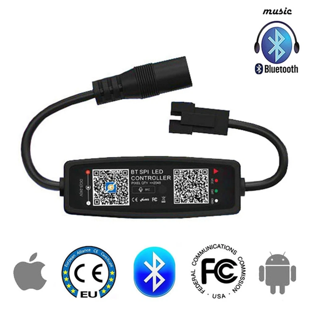 WS2812B LED Controller Bluetooth Music For SK6812 WS2811 WS2812 Pixel Strip Light APP 24/28Keys Remote DC5-24V | Освещение