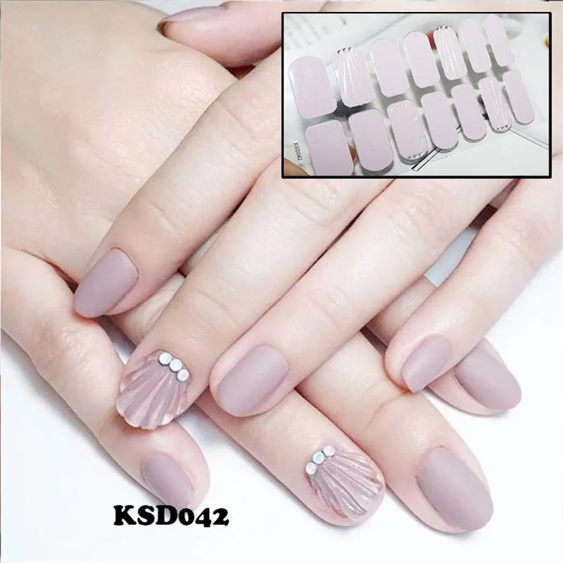 14 наконечников/лист красочные 3D наклейки для дизайна ногтей клейкие полные