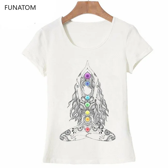 Новинка 2019 года женские футболки повседневные Топы Harajuku Yoga для девочек летняя