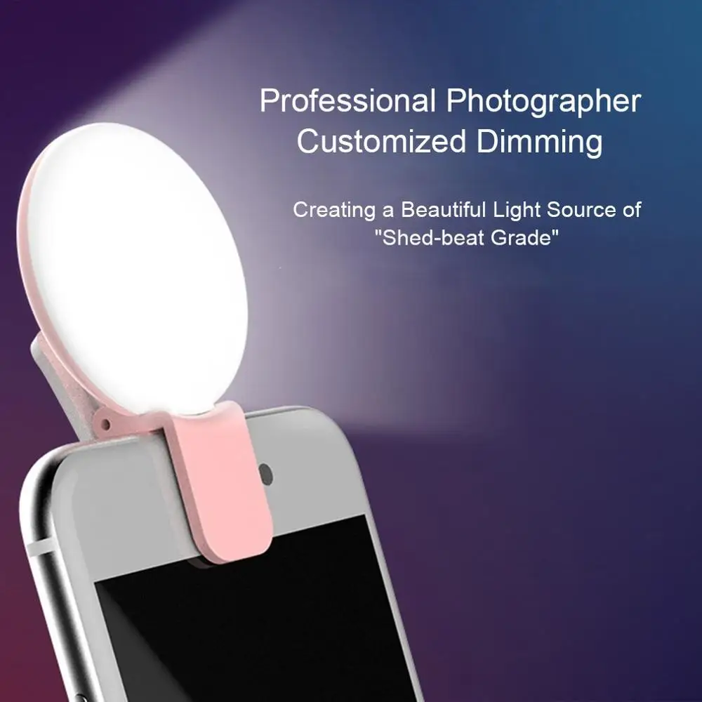

Selfie LED Ring Flash Light Portable Mobile Phone Universal Selfie Lamp Luminous Clip Lamp Camera Photography Video Spotlight