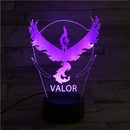 Valor 3D светодиодный ночник лампа подарок другу светильник USB или на батарейках