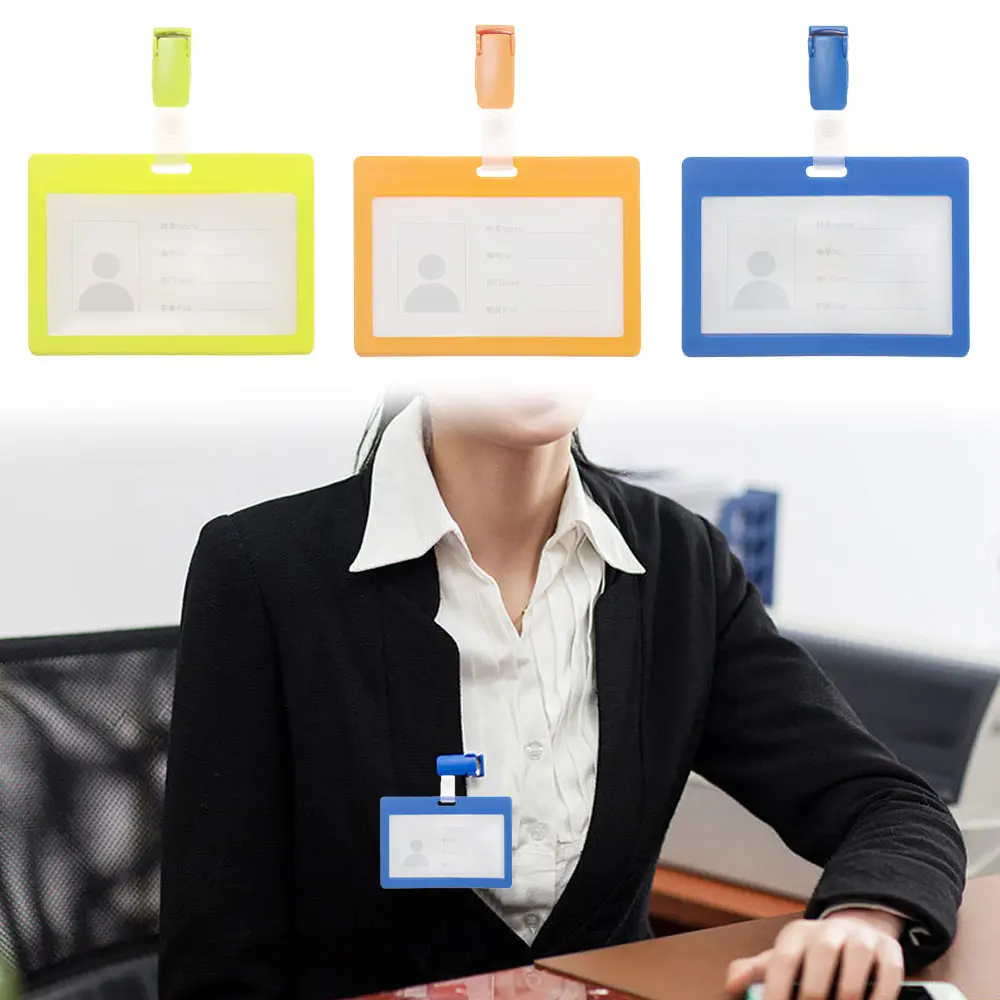 

1PC Retractable Card Holder ID Badge Holder With Clip Women Men Multifunctional Business Work Card Bank Credit Card
