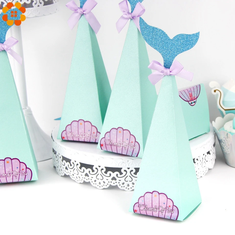 Подарочные коробки с хвостом Русалочки красивая бумага 10 шт. коробка для конфет