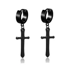 Серьги-кресты унисекс из нержавеющей стали для женщин и мужчин, серьги 4 цветов с подвеской в виде креста для уличного ночного клуба и девушек, черные