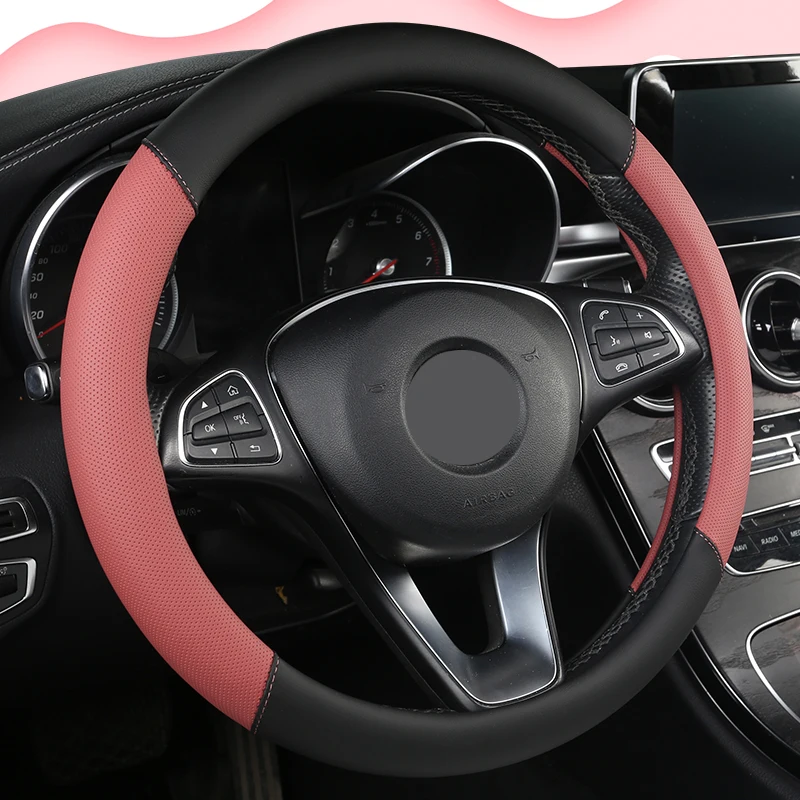 

Car Steering Wheel Cover 5 Colors for Woman Girl Breathable Braid On The Steering Wheel Funda Volante Universal Auto Car Styling