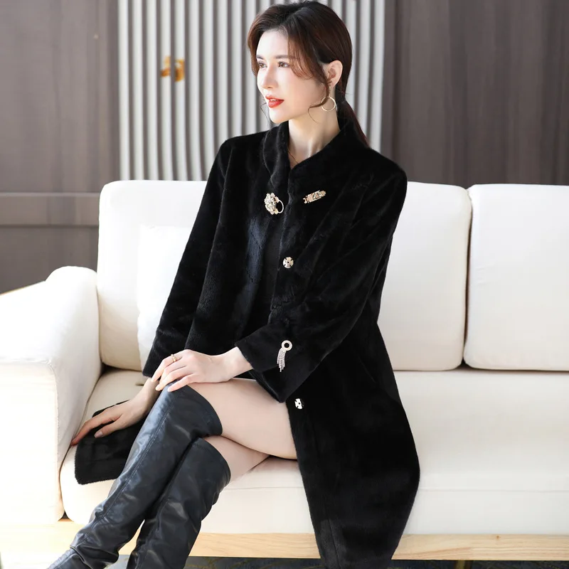 Women real mink coats female mink fur coat genuine long fur coat ladies winter clothes oversize 6xl 5xl 7xl natura fur coats