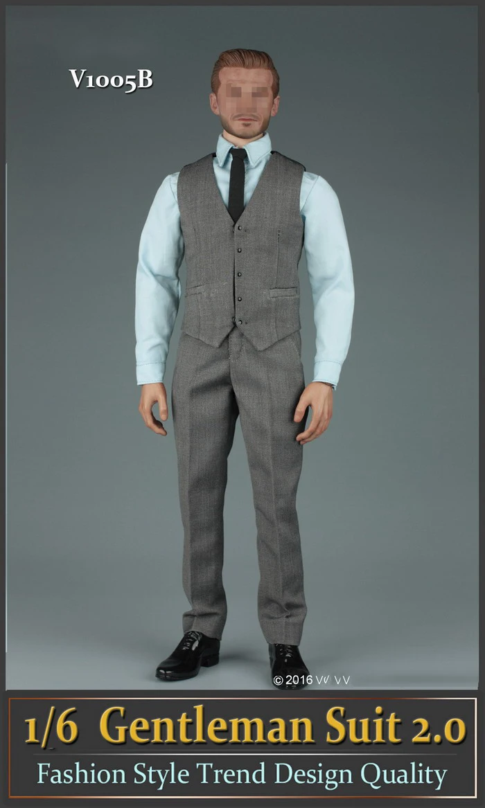 

2 colors 1:6 scale grey color gentleman suit 2.0 V1005B fit 12" male men action figure model for collection