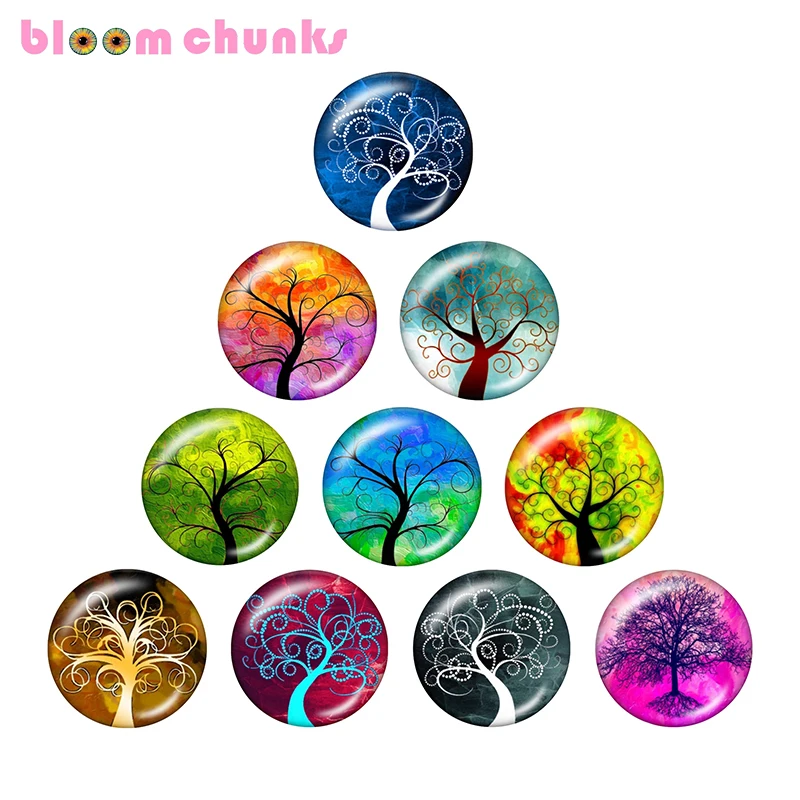 

tree of life 10pcs mixed 12mm/18mm/20mm/25mm Round photo glass cabochon demo flat back Making findings A2753