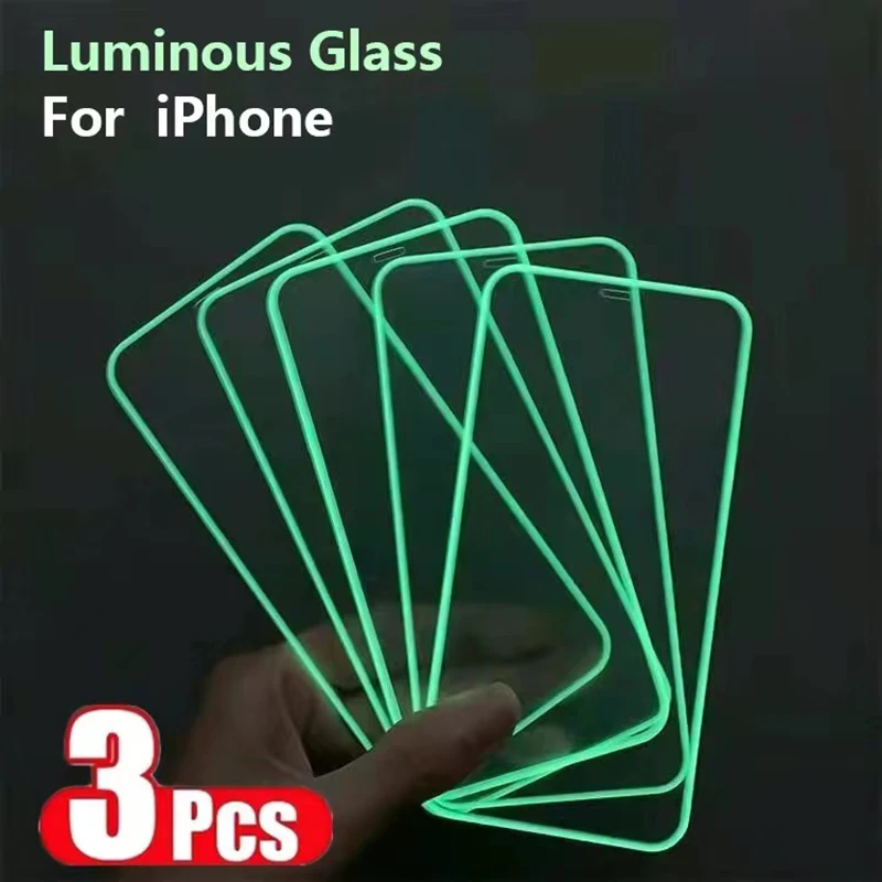 

Светящееся Защитное стекло для iphone 12 11 Pro Max XR SE 2020 X XS, Защита экрана для iphone 6S 7 8 Plus, светящееся закаленное стекло