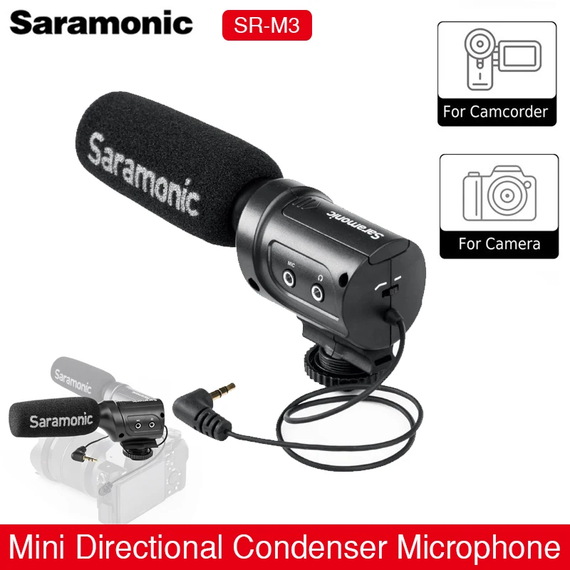 

Saramonic SR-M3 мини направленный конденсаторный микрофон со встроенным Shockmount дробовик микрофон для Canon DSLR камеры и видеокамеры