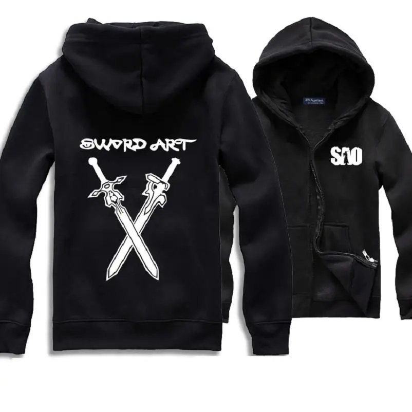 Художественная толстовка с капюшоном SAO Sword Art Online кардиган Kirigaya Kazuto Kirito куртка