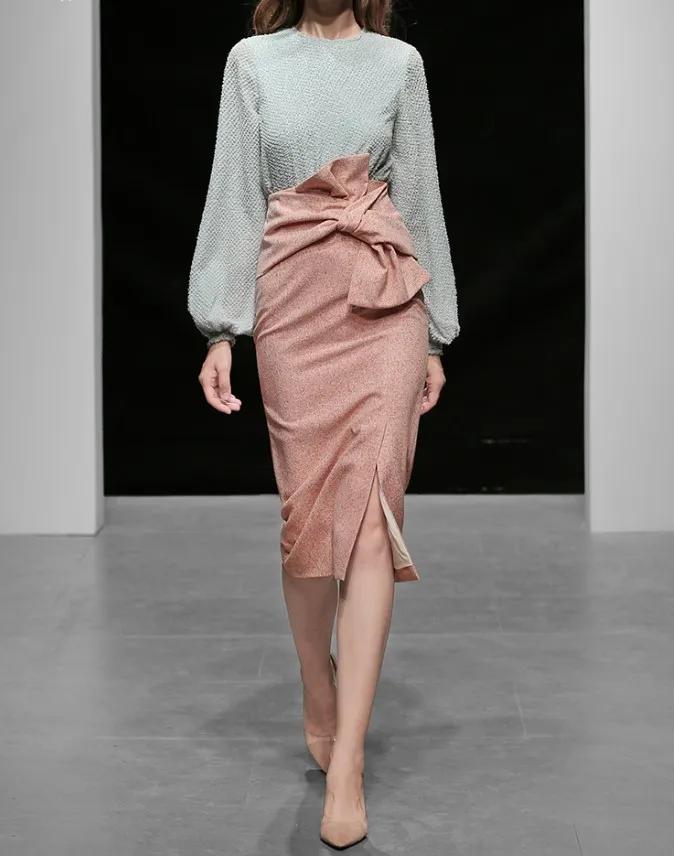 Office Lady 2 Pcs Set Women Skirt Sets Work Women's Korean Two Piece Conjunto Feminino Ensemble Femme Survetement | Женская одежда