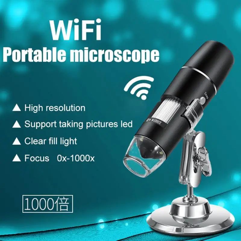 

1000X цифровой микроскоп с Wi-Fi USB светодиодсветодиодный электронная лупа эндоскоп для Android микроскопы наблюдать за насекомыми печатная плата