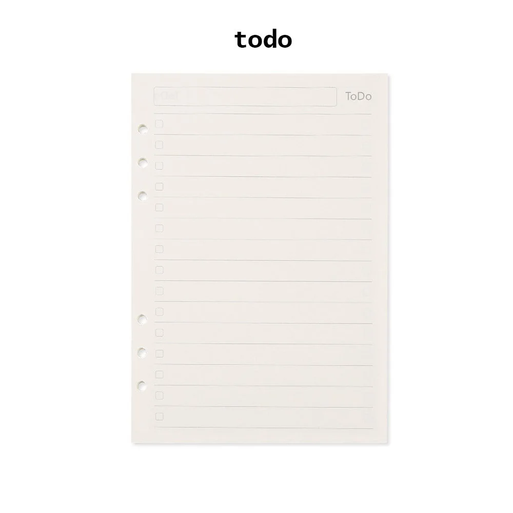 45 sheets To Do list A5 A6 войлочный Тканевый блокнот бумажный планировщик внутреннее кольцо для страниц Настольный держатель бумаги портативный дневник подарок - Цвет: 45 sheets To Do list