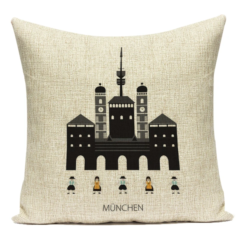 Pillow Cover Home Decor Cushion London Paris Sydney Sofa Covers Custom Seat Bed British Flag Soldiers Case |