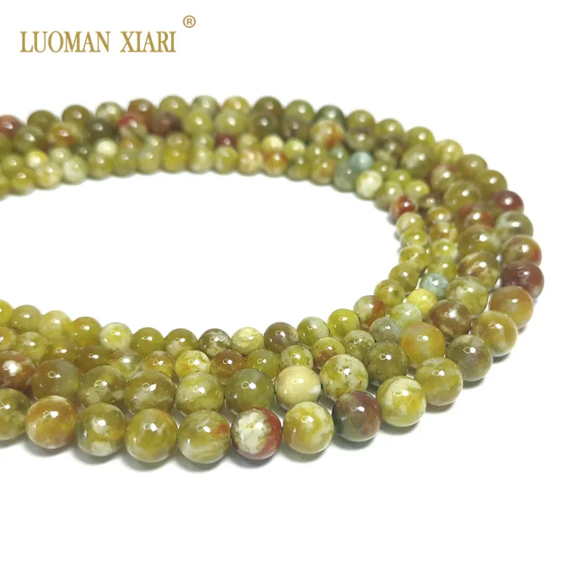 Оптовая продажа 100% натуральные зеленые змеиные нефритовые круглые бусины из