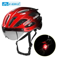 inbike light bicycle helmet safe hat for men women ultralight mtb bike helmet with taillight sport riding cycling helmet ih19301