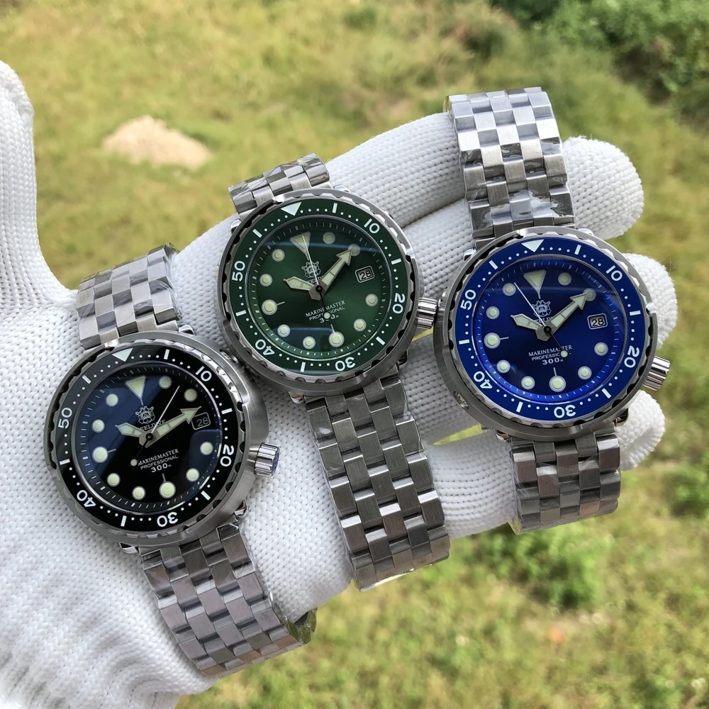 

2021 Steeldive SD1975 Black Dial Ceramic Bezel 30ATM Waterproof Stainless Steel Japan NH35 Tuna Green Luminous Men's Dive Watch