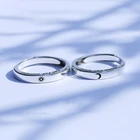 Регулируемый размер кольца Солнце Луна парные кольца минималистичный серебряный цвет Открытые Кольца для мужчин женщин Пара обручальное ювелирное изделие подарок