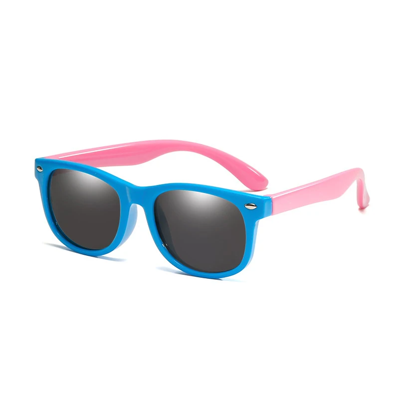 

Cute Kids Square Sunglasses Children's Polarized Lens Girls Boys Silicone Children's Mirror Baby Gift Safety Sun Glasses UV400