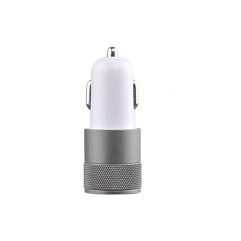 Серый Автомобильное зарядное устройство Mini Dual USB, новинка, 2 порта, универсальное автомобильное зарядное устройство 2.1A, 2 порта USB для мобильного телефона, адаптер для зарядки, авто-Стайлинг - Название цвета: Серый