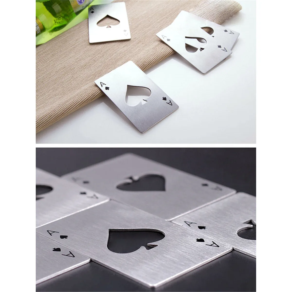 Творческая открывалка для бутылок из нержавеющей стали портативный покерный