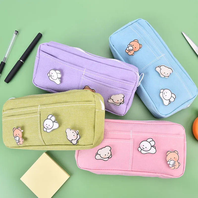 

Waterproof Big Capacity Brooch Pencil Case Pouch Bag Kids Cute Gift School Kawaii Stationery
