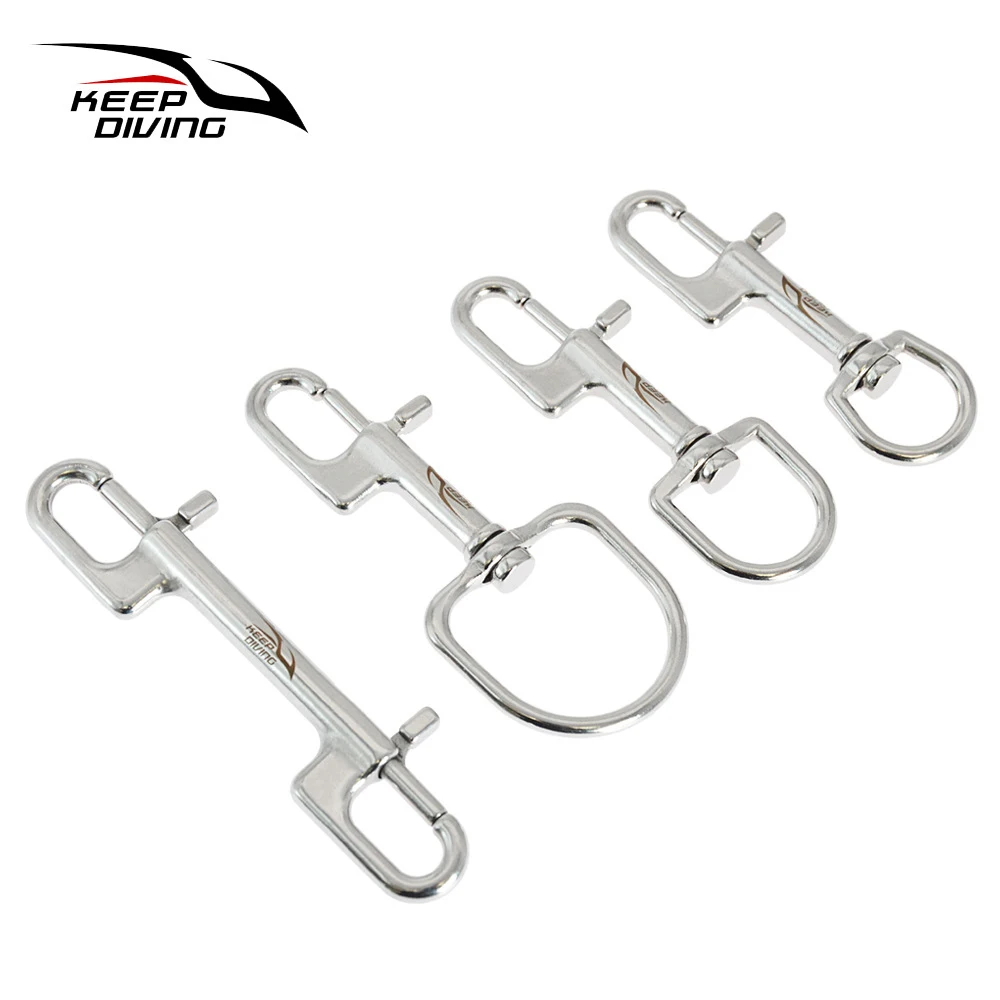 

KEEP DIVING 90/100/110MM Stainless Steel Bolt Snap Hook Scuba Diving Double Ended Hook Accessories Diving Equipment