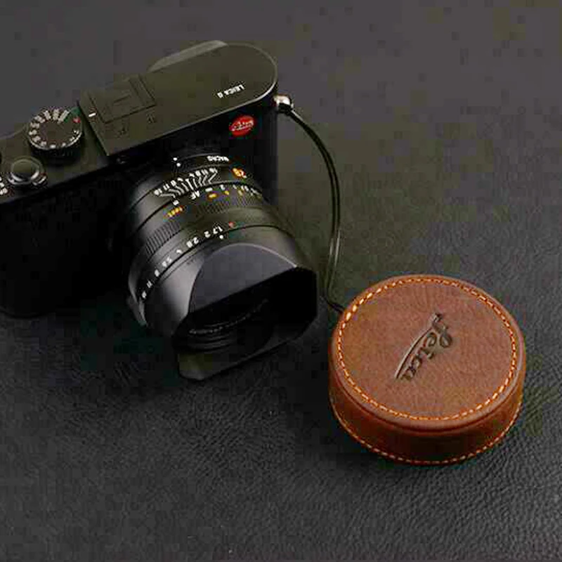 

Кожаная Крышка для LEICA Q Typ116 QP Q2, круглая крышка объектива ручной работы с веревкой