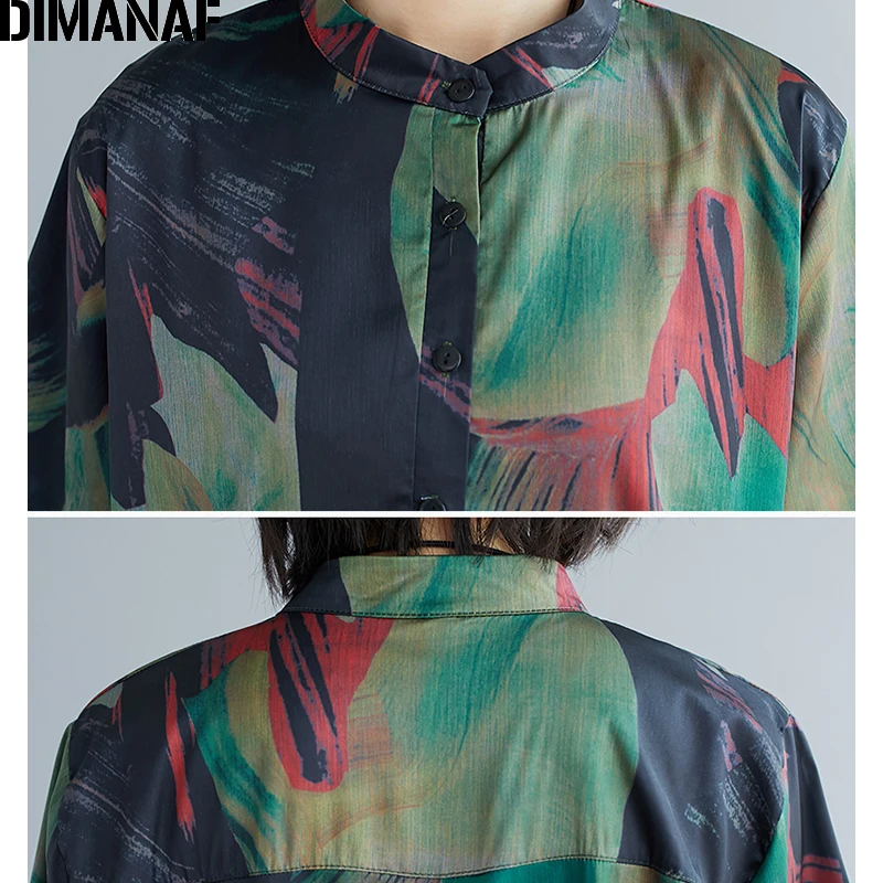 

DIMANAF Plus Size Women Sets Suit Clothing Chiffon Elegant Lady Tops Shirts Long Pants Loose Casual Vintage Print 2 Pieces Set