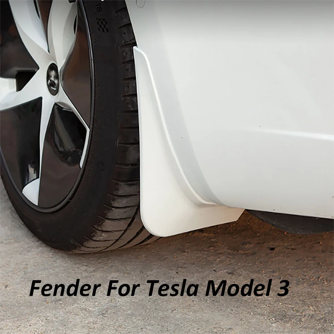 

4pcs/set Front and Rear Wheel Fenders For Tesla Model 3 Car Soft Rubber Fenders Car Modification Protective Accessories