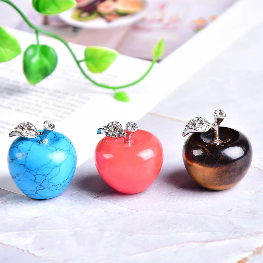 Цветной Кварцевый камень с натуральным кристаллом опал apple офисное украшение для