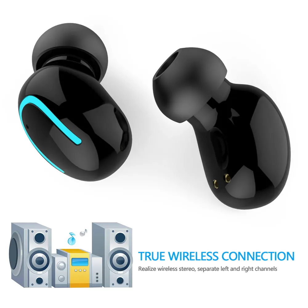 Bluetooth наушники беспроводные V4.2 HD стерео звук 15H время воспроизведения TWS в ухо