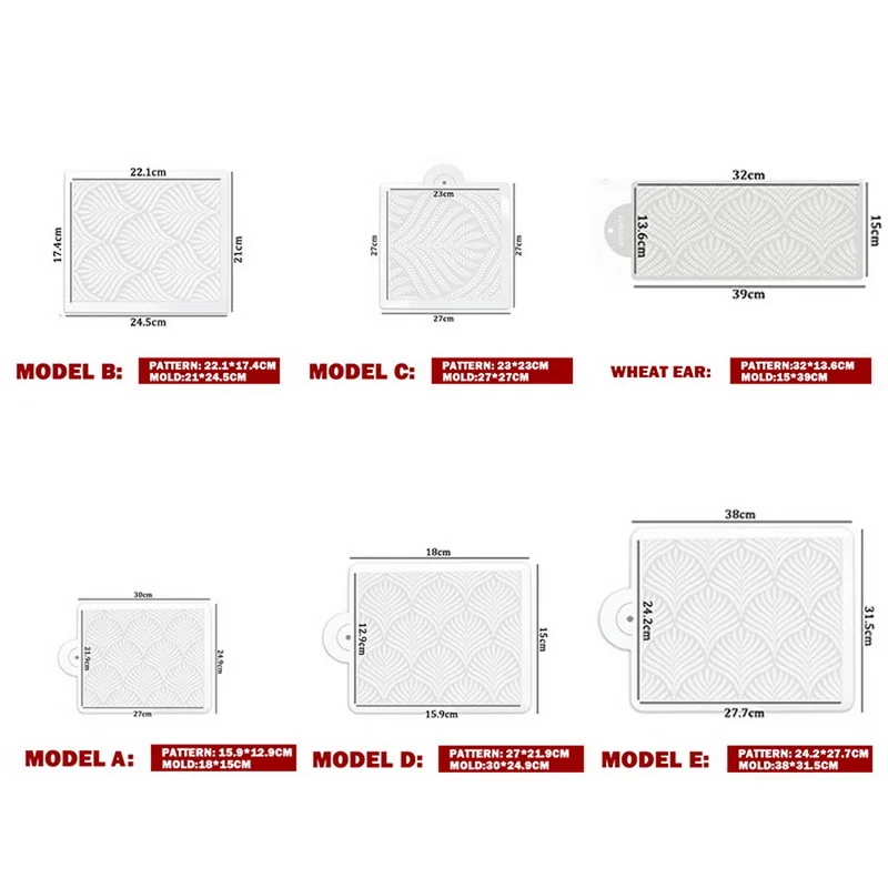 

Cakes Baking Templates For DIY Craft Drawing Mold Wheat Spike Cake Boder Stencil Kitchen Cake Decorating Tools