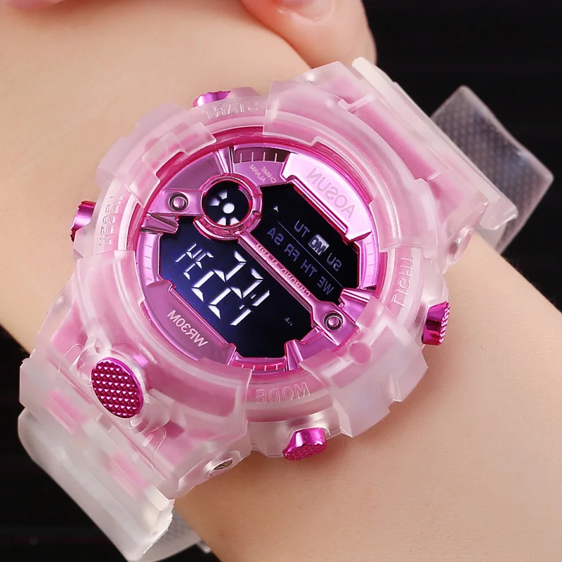 

Uthai ce35 children sports watch for girls teen digital child digital child wristwatch Electronic wristwatch Transparent